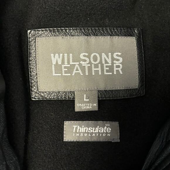 Wilsons Leather Coat Jacket Men's Size Large Black Thinsulate Waterproof Heavy - Picture 3 of 11